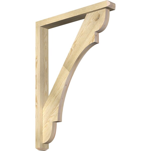 Ekena Millwork Olympic Craftsman Rough Sawn Bracket w/ Offset Brace, Douglas Fir, 4"W x 30"D x 42"H BKT0402X30X42OLY04RDF - main